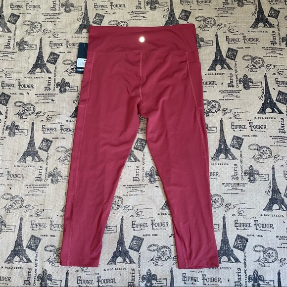 Bally Total Fitness NWT! Active Red High Rise Pocket Ankle Legging Size XL - Picture 9 of 14